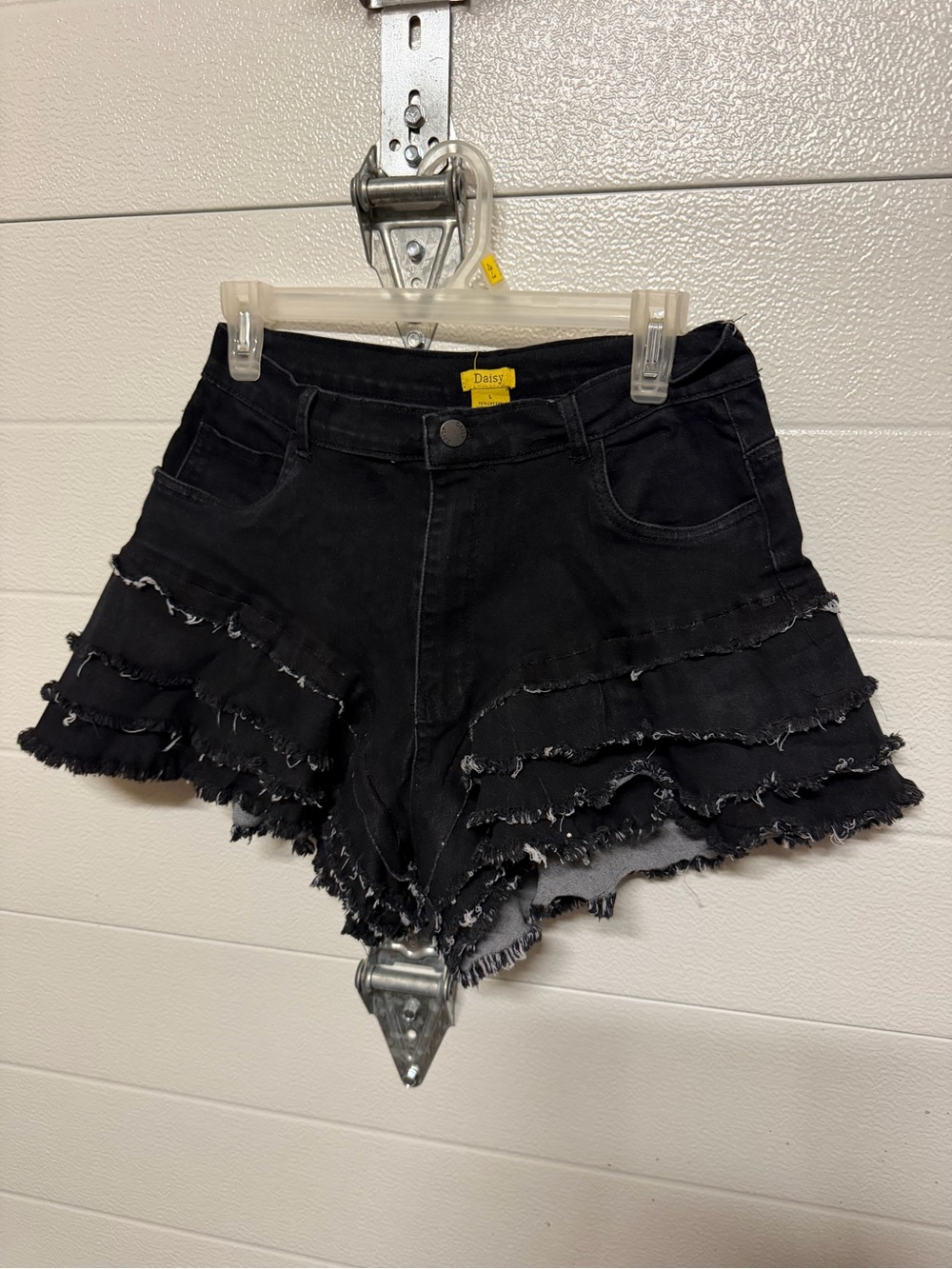 Daisy Black Ruffle Tiered Denim Shorts